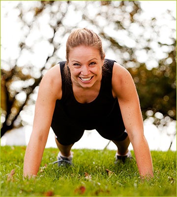 Woman Doing Pushups Outside