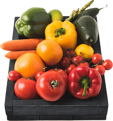 Vegetables on tray