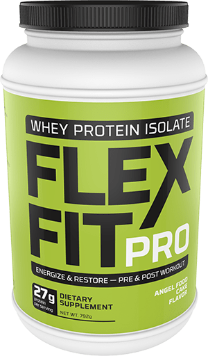 Flex Fit Pro Angel Food Cake Flavor Whey Powder Package